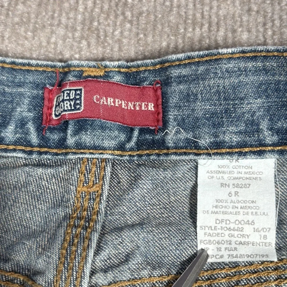 Vintage‎ Faded Glory Carpenter Jeans Youth Size 6 Relaxed Blue Denim Baggy Y2K